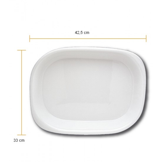 Forma 42,5cm Comprimento Por 33cm 5 Litros Refratário Funda Porcelana Germer
